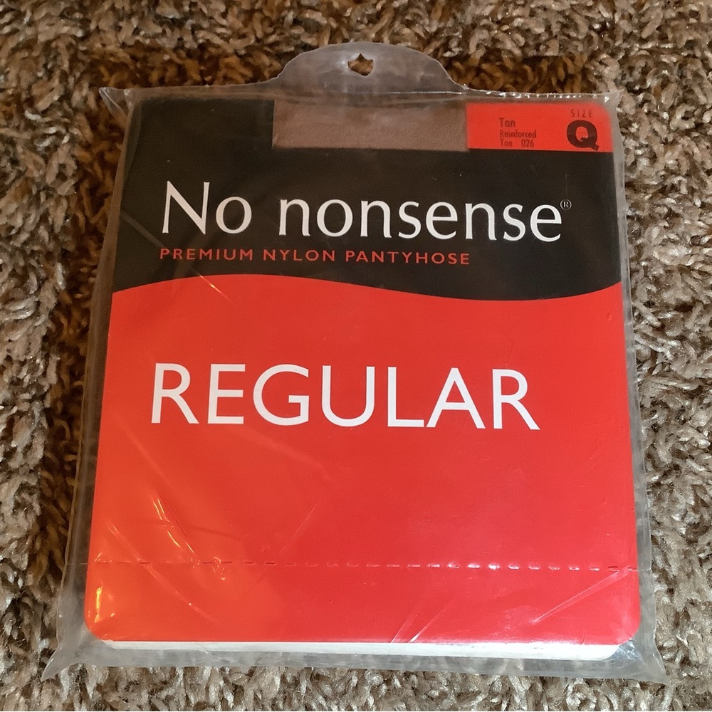 No Nonsense regular premium nylon pantyhose, color tan, size: Q